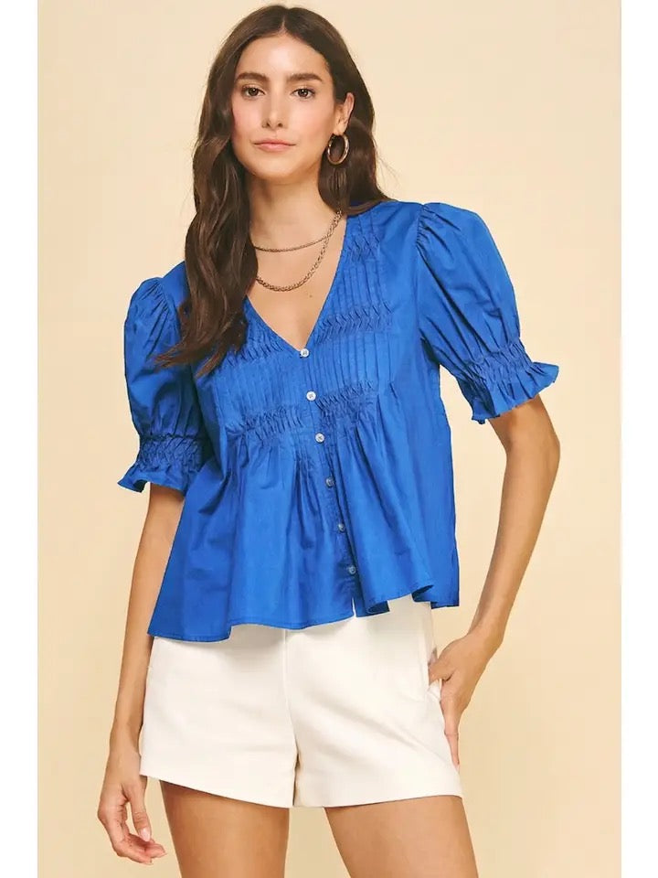 Tucked Blue Top