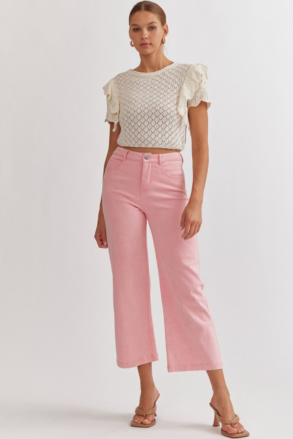 Entro pink wide leg pant