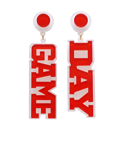 Acrylic Game Day Earring