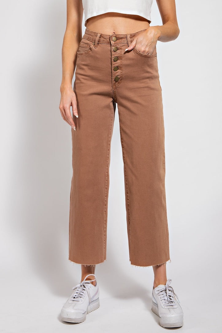 Tammy Wide Leg Twill Trousers