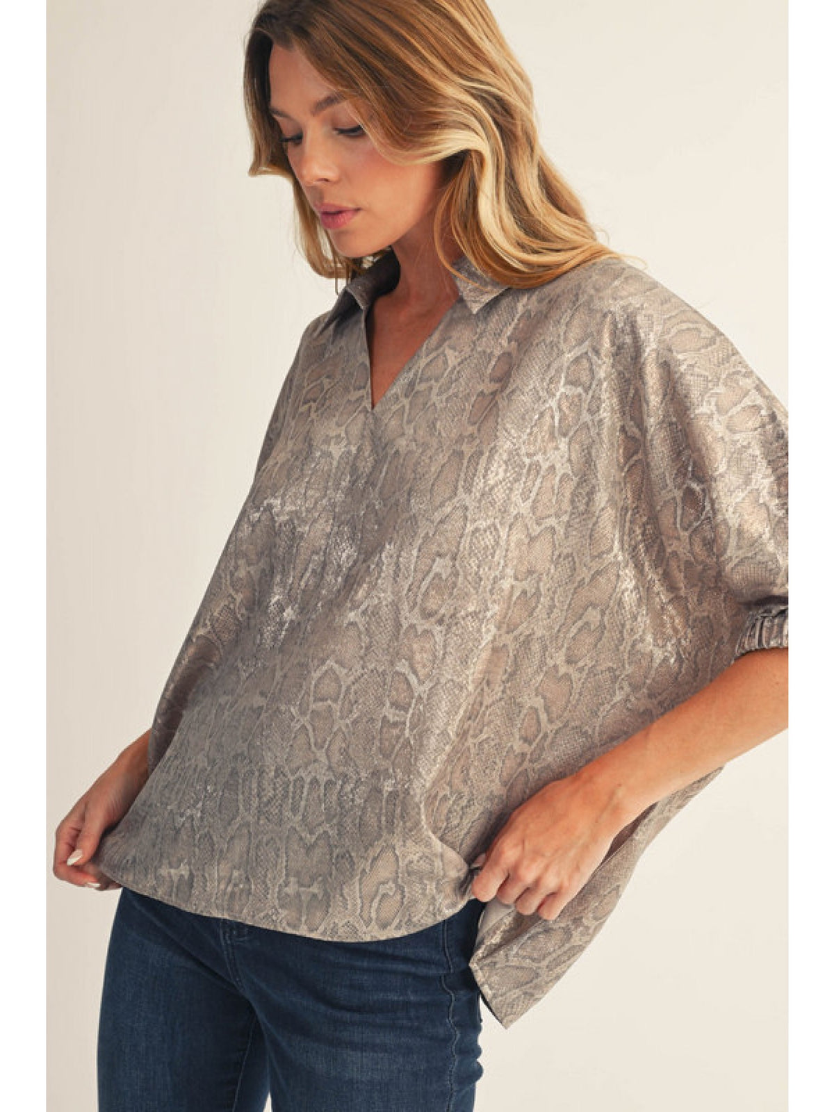 Snakeskin Print Top