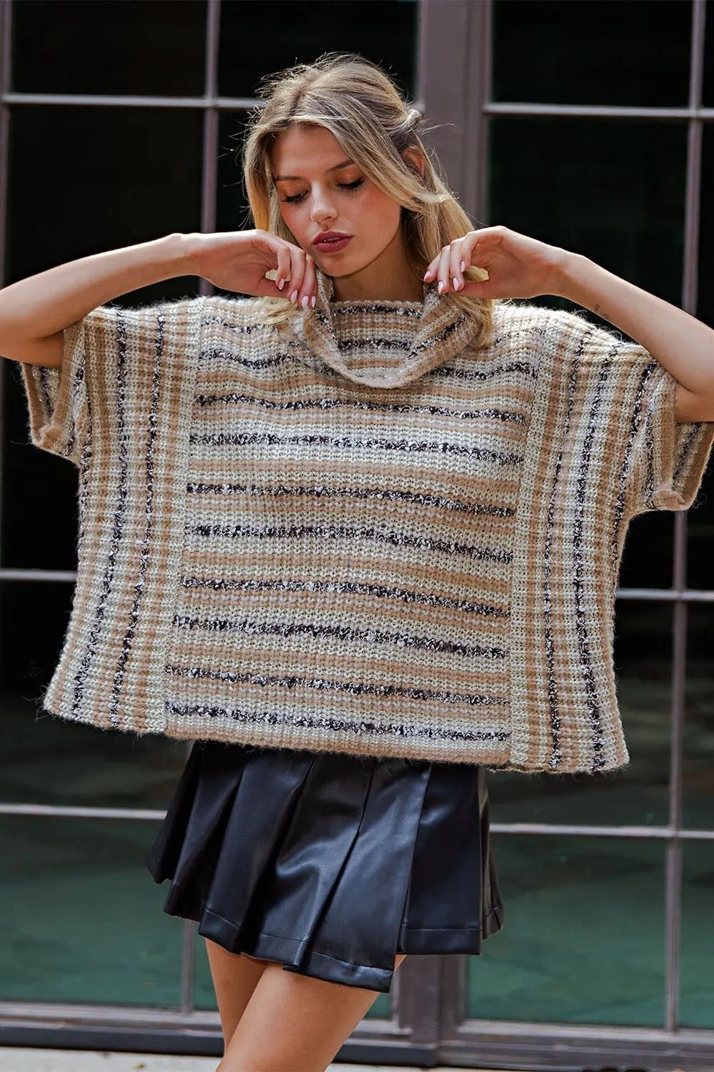 Striped Turtleneck Sweater