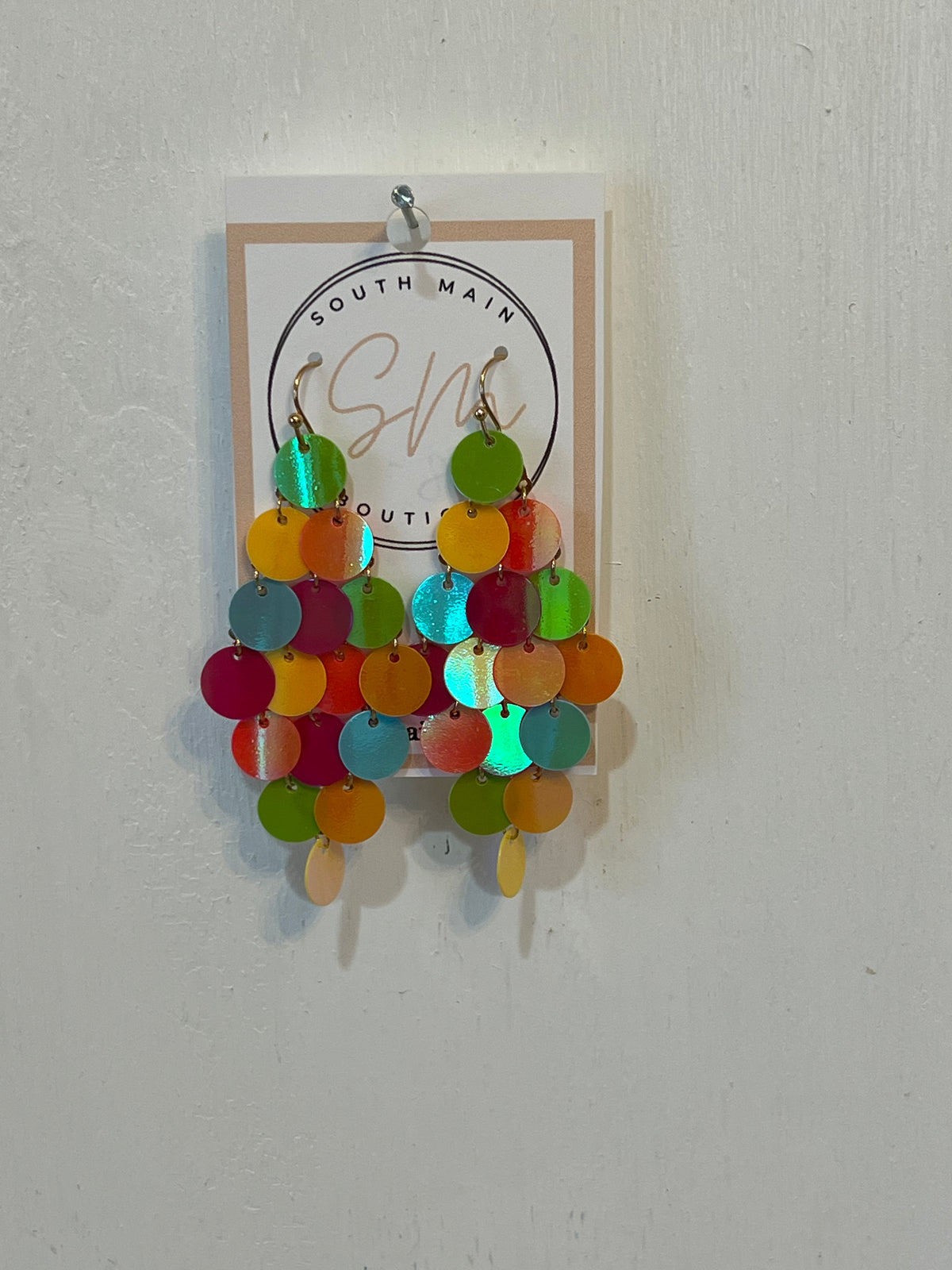 Multi sequin chandelier drop earring