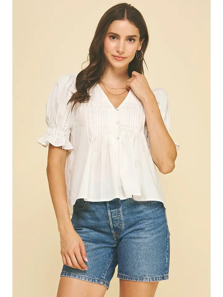 Tucked White Top