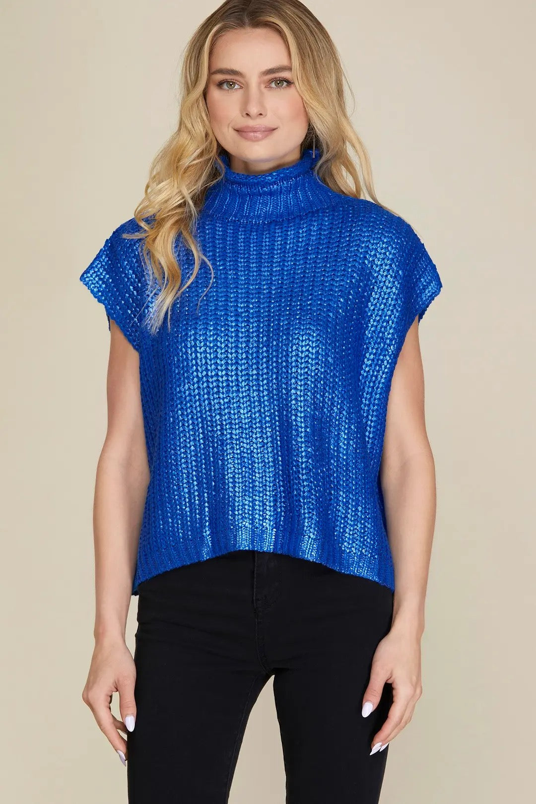 Metallic Foil Sweater Vest