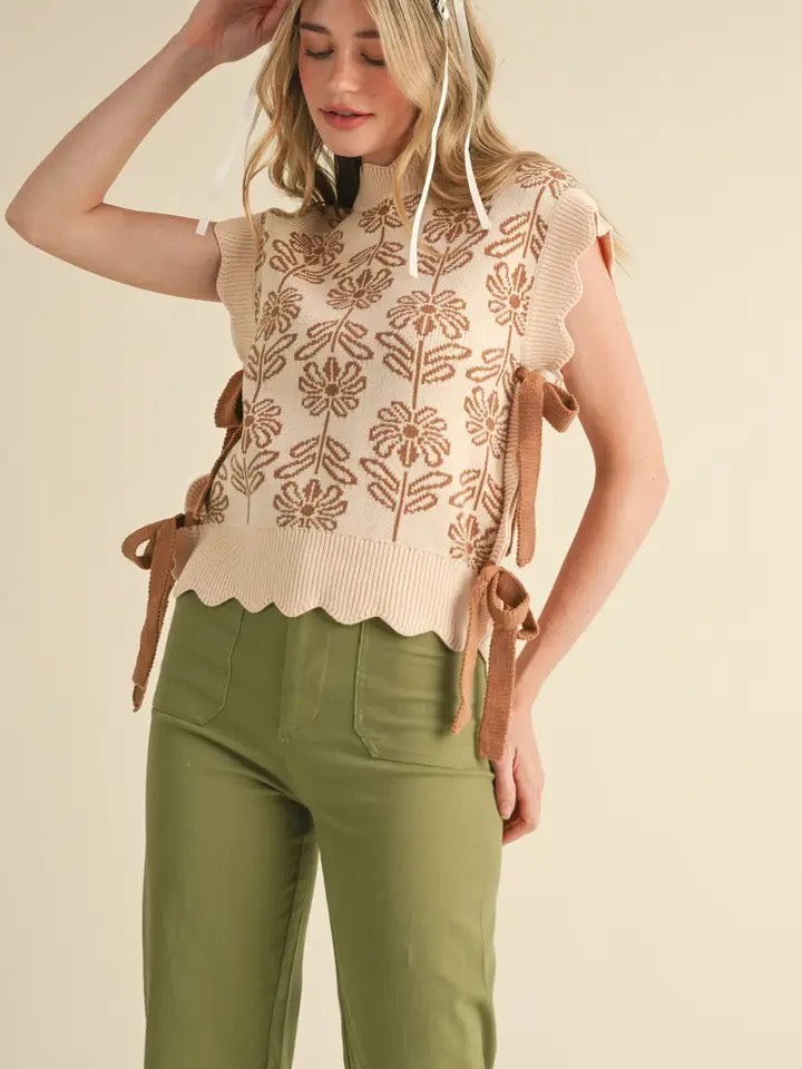 Floral Sweater Vest