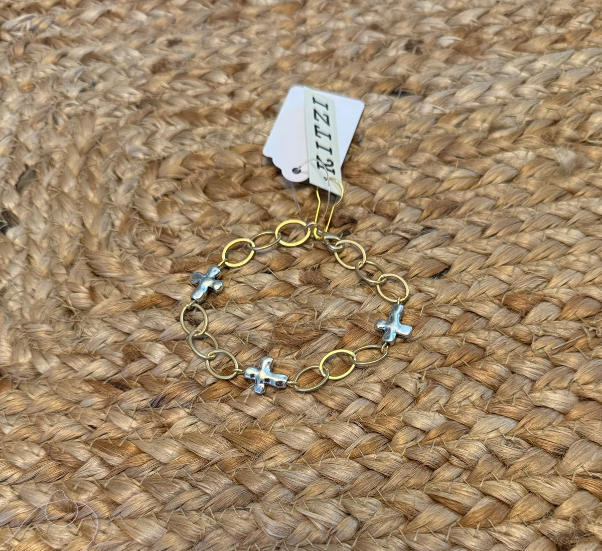 Kitzi Gold Link & Cross Bracelet