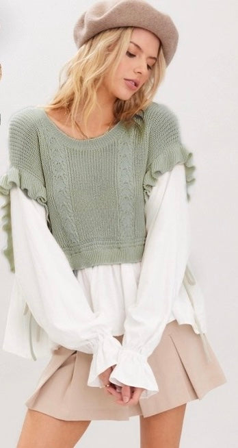 Knitted Vest & Blouse