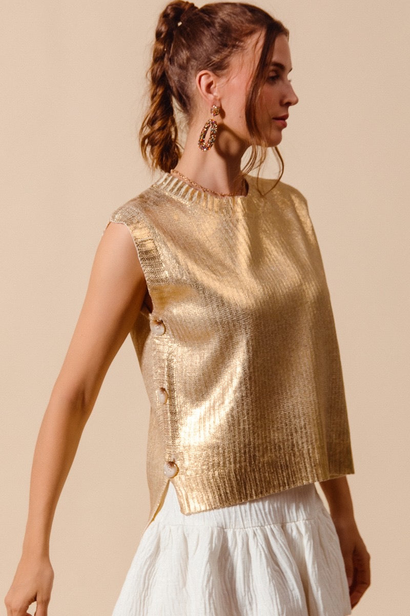 Metallic Sweater Vest