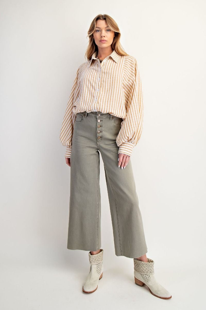 Easel Button Front Twill Pant