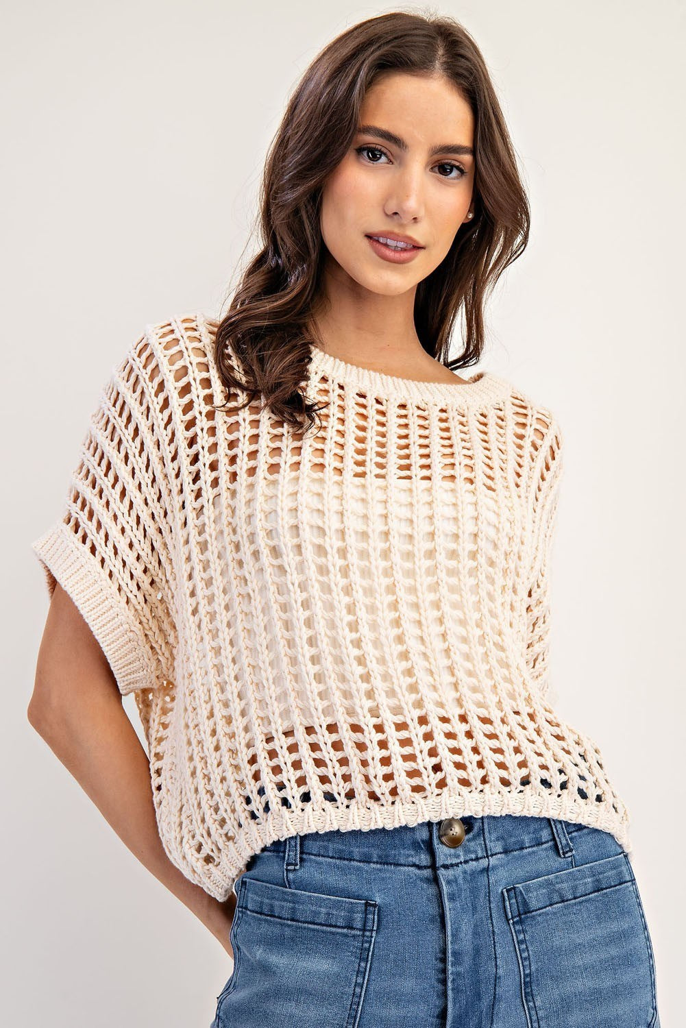 Crochet Short Sleeve Sweater