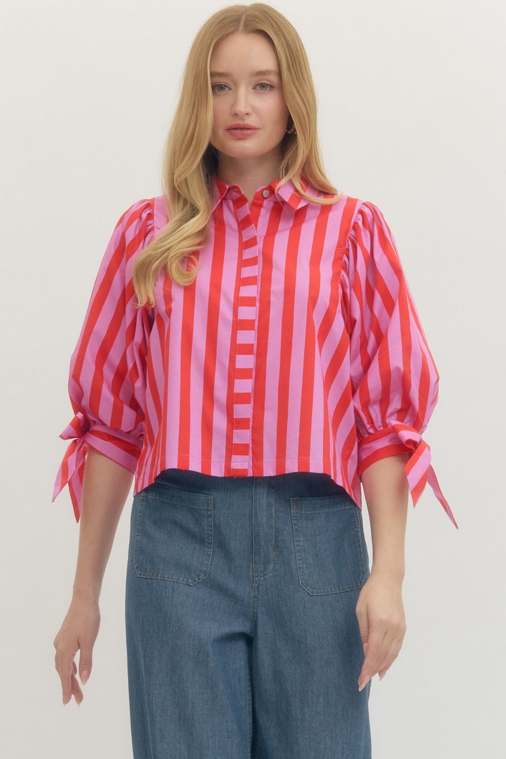 Striped 3/4 Sleeve Top