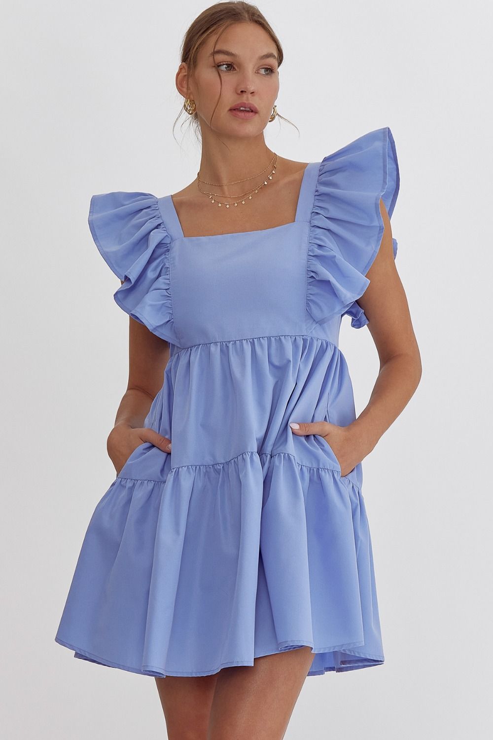 Entro square neck baby doll dress