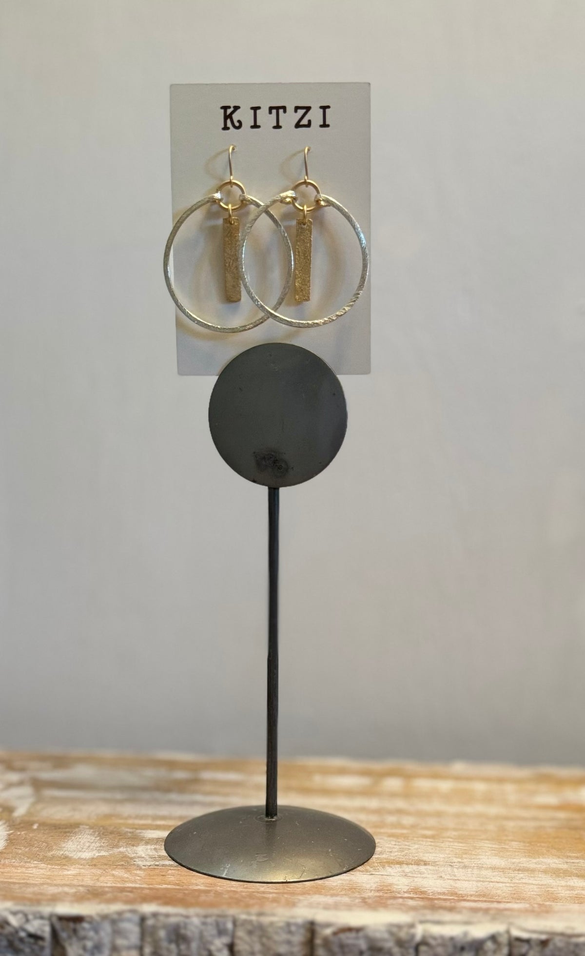 Kitzi Circle with Gold Bar Earring